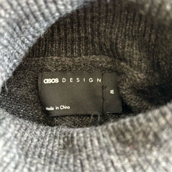 ASOS | Men's Charcoal Rollneck Lambswool Sweater - Picture 9 of 10